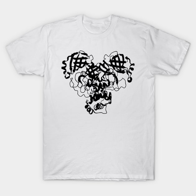 SARS-CoV-2 Main Protease Structure T-Shirt by RosArt100